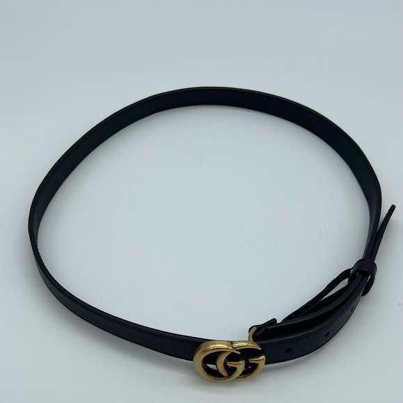 Authentic Gucci Marmont 20mm thin Black leather belt - Picture 5 of 10